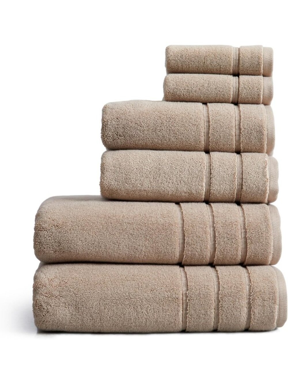 Soft Luxury Turkish Cotton Bath Towels Set | 6-Piece Brown Collection